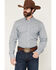 Image #1 - Cinch Men's Geo Print Long Sleeve Button-Down Western Shirt, Light Blue, hi-res