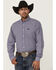 Image #1 - Cinch Men's Plaid Print Long Sleeve Button-Down Western Shirt, Purple, hi-res