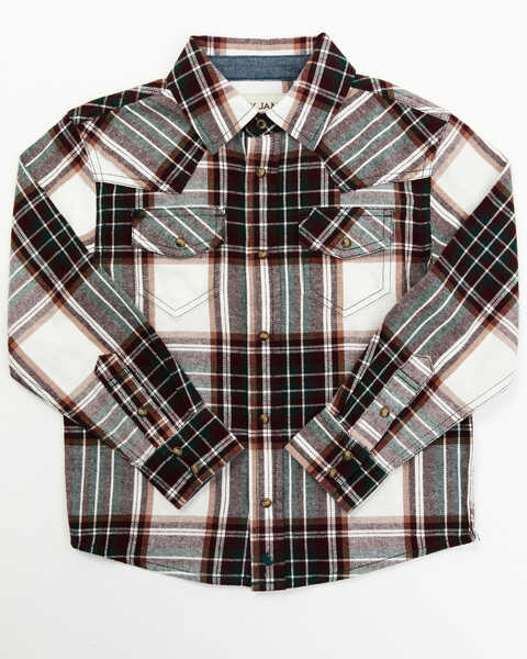 Cody James Toddler Boys' Cabin Fever Long Sleeve Snap Flannel Western Shirt, Cream, hi-res