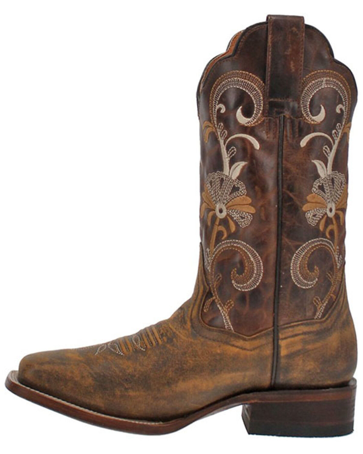 Image #3 - Dan Post Women's Sabina Western Boots - Broad Square Toe, Tan, hi-res