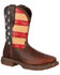 Durango Rebel Men's American Flag Western Boots - Steel Toe, Brown, hi-res