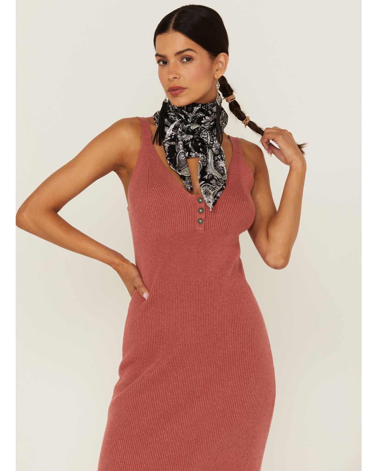 Image #2 - Tasha Polizzi Women's Helena Rib Knit Midi Dress, Grey, hi-res