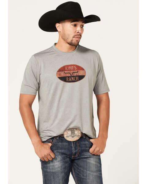 Kimes Ranch Men's American Standard Tech T-Shirt, Heather Grey, hi-res