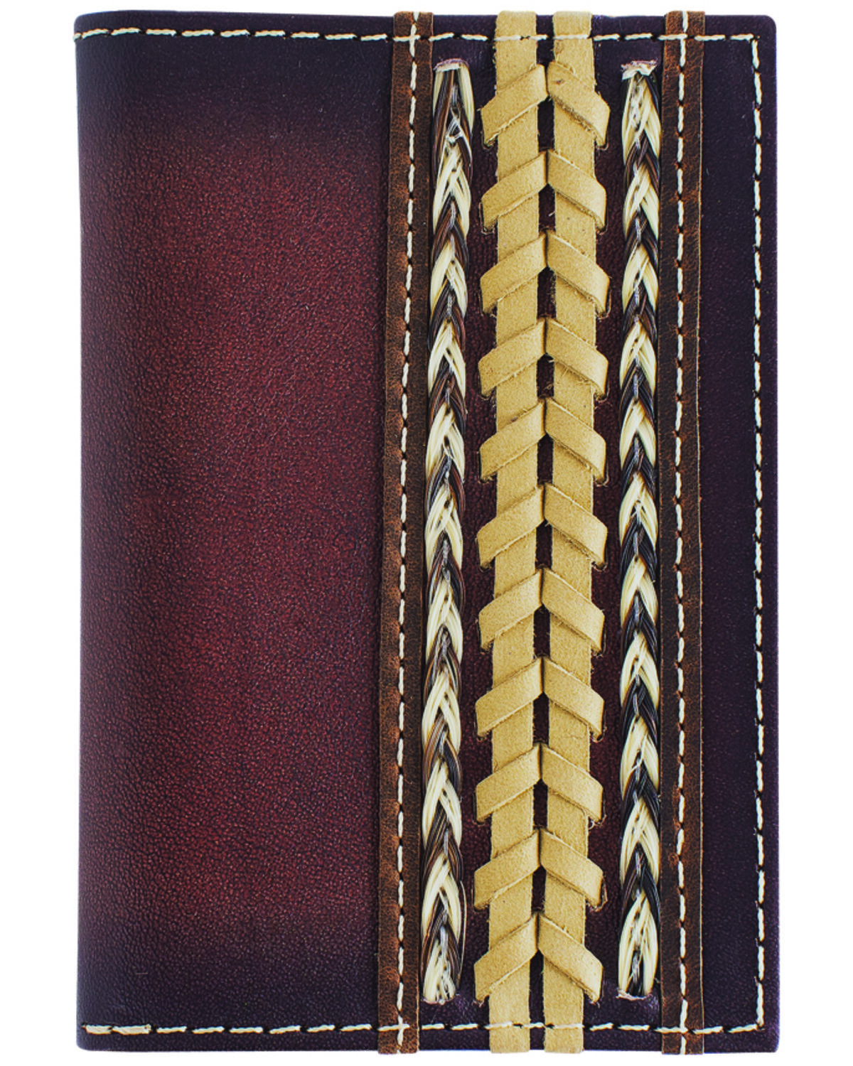 Image #1 - Cody James Men's Braided Horsehair Leather Bifold Wallet, Brown, hi-res
