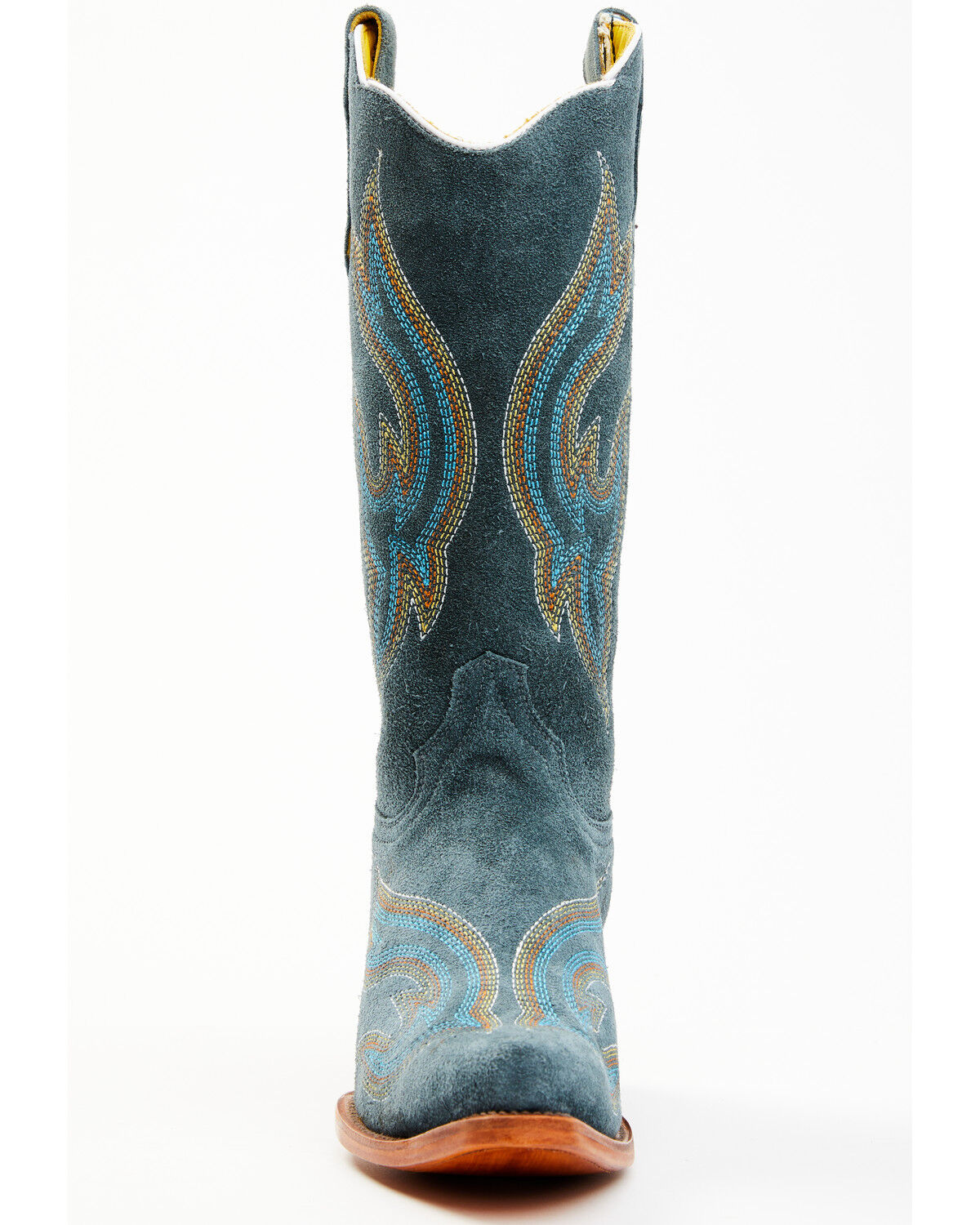 Image #4 - Planet Cowboy Women's Steel My Blues Psychedelic Suede Leather Western Boot - Snip Toe, Blue, hi-res