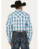 Image #4 - Roper Men's Large Plaid Print Long Sleeve Snap Western Shirt, Blue, hi-res