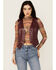 Image #1 - Revel Women's Solid Faux Leather Vest, Burgundy, hi-res