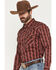 Image #2 - Cowboy Hardware Men's Southwestern Print Long Sleeve Snap Stretch Western Shirt, Red, hi-res