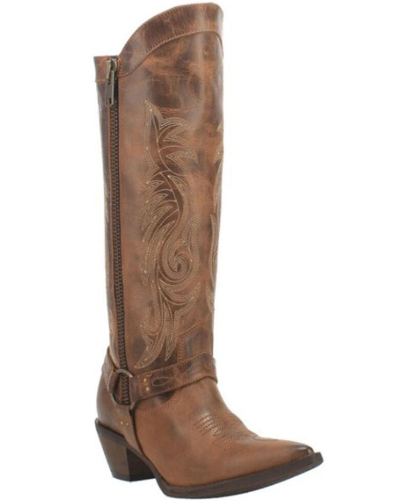 Laredo Women's Diamante Western Boots - Snip Toe, Brown, hi-res