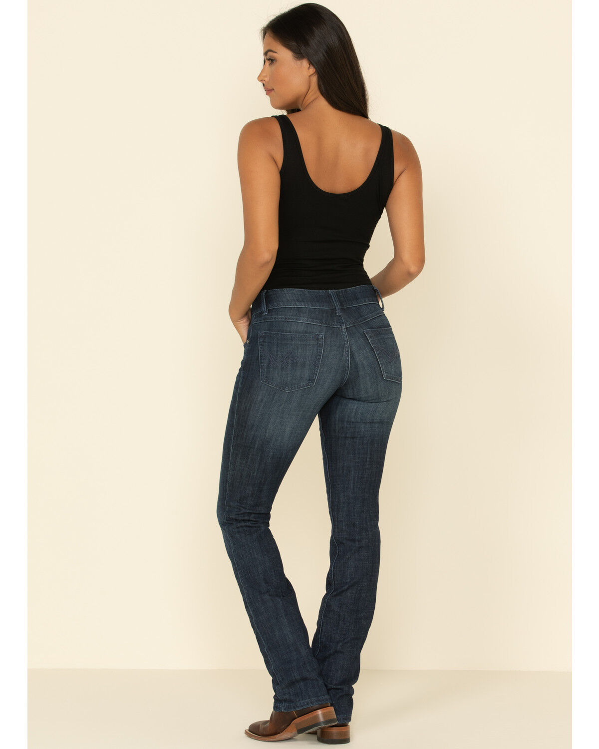 Image #3 - Wrangler Women's Dark Wash Straight Leg Jeans, Dark Blue, hi-res
