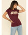 Image #1 - Ranch Dress'n Women's Keep Walkin Cowboy Graphic Tee , Wine, hi-res