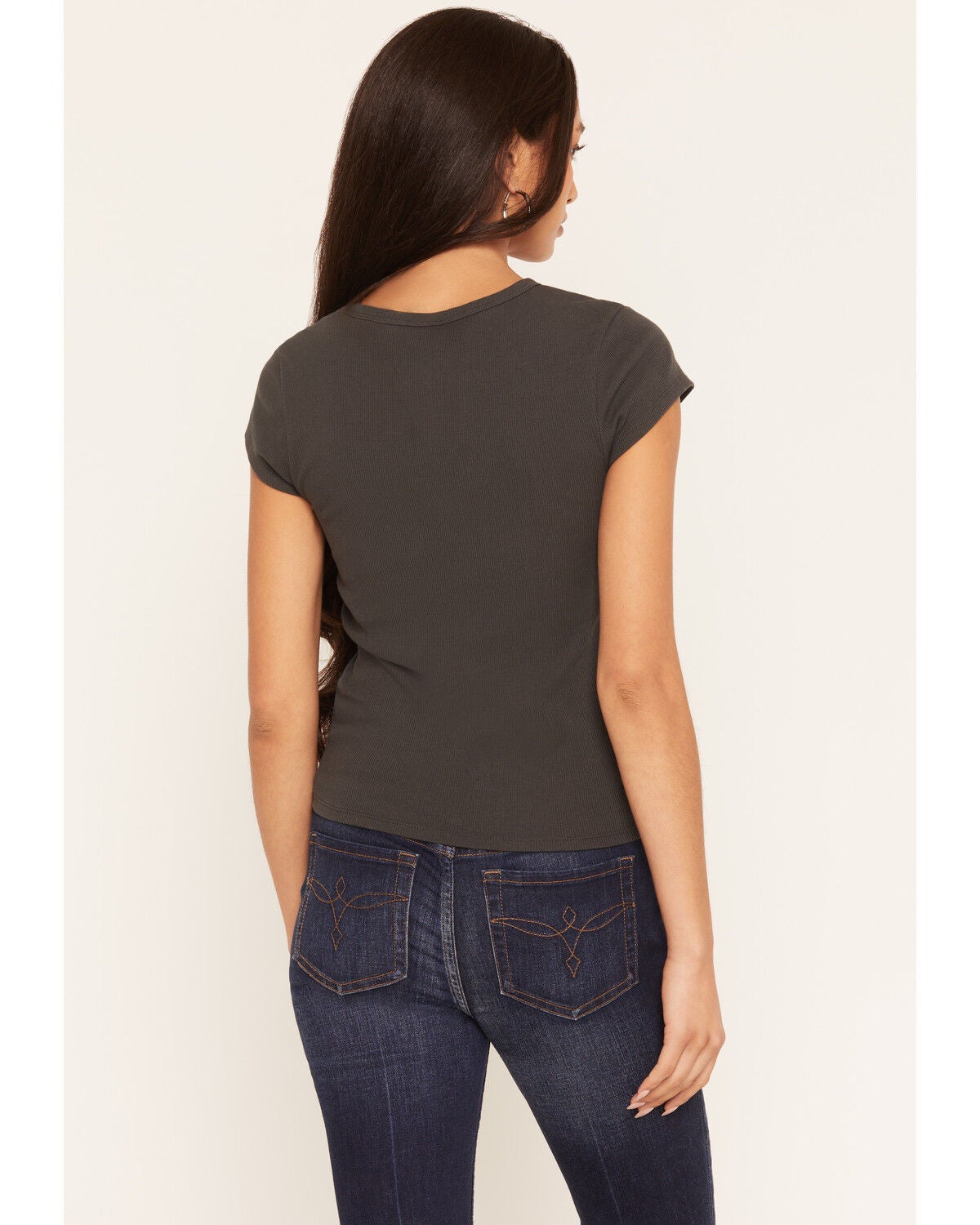 Image #4 - White Crow Women's Hell Yeah Short Sleeve Graphic Tee, Charcoal, hi-res
