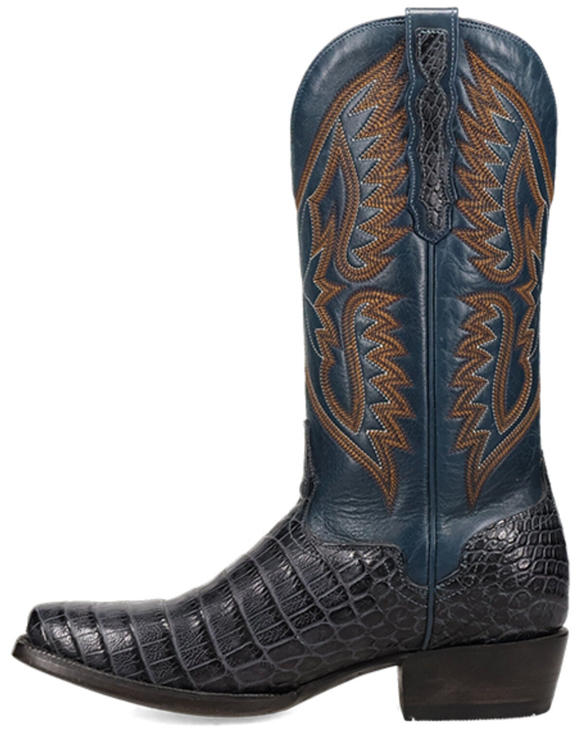Image #3 - El Dorado Men's Nile Exotic Crocodile Western Boots - Square Toe, Blue, hi-res