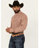Image #2 - George Strait By Wrangler Men's Plaid Print Long Sleeve Button-Down Stretch Western Shirt, Brown, hi-res