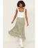 Image #1 - Rock & Roll Denim Women's Floral Print Tiered Maxi Skirt, Jade, hi-res