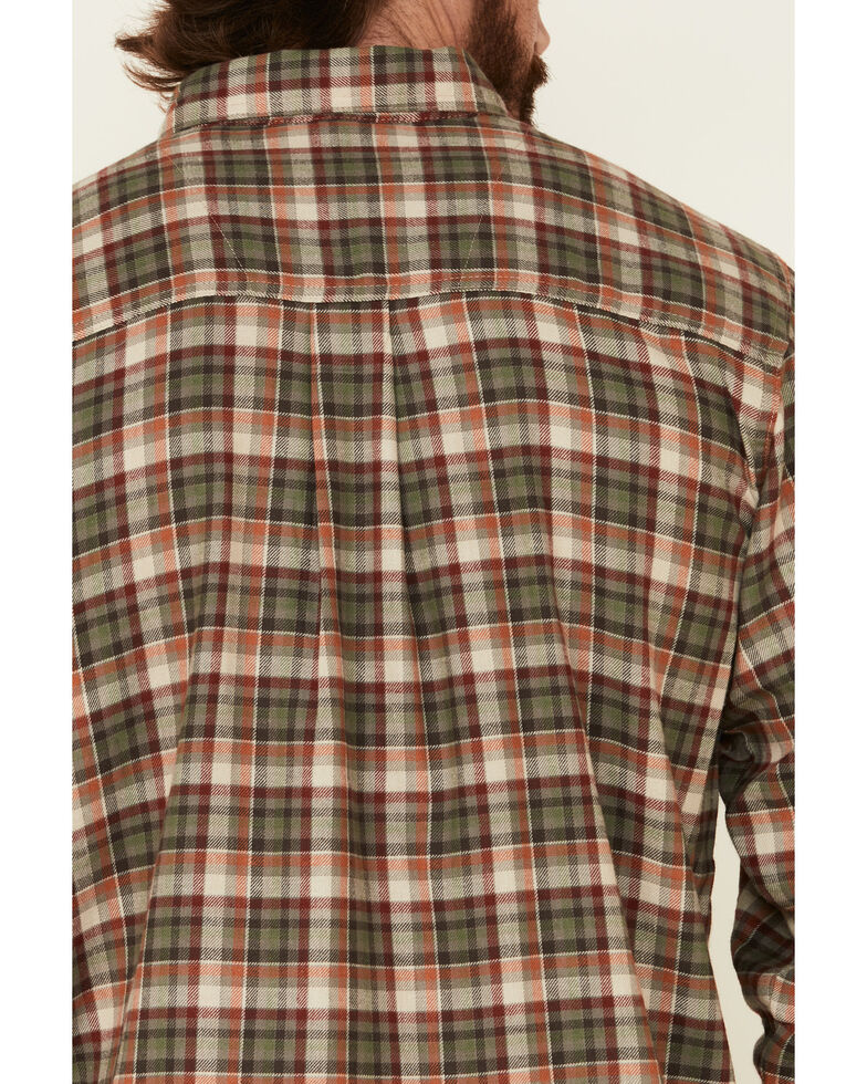 Wrangler Rugged Wear Men's Ridge Long Sleeve Western Flannel Shirt , Beige/khaki, hi-res