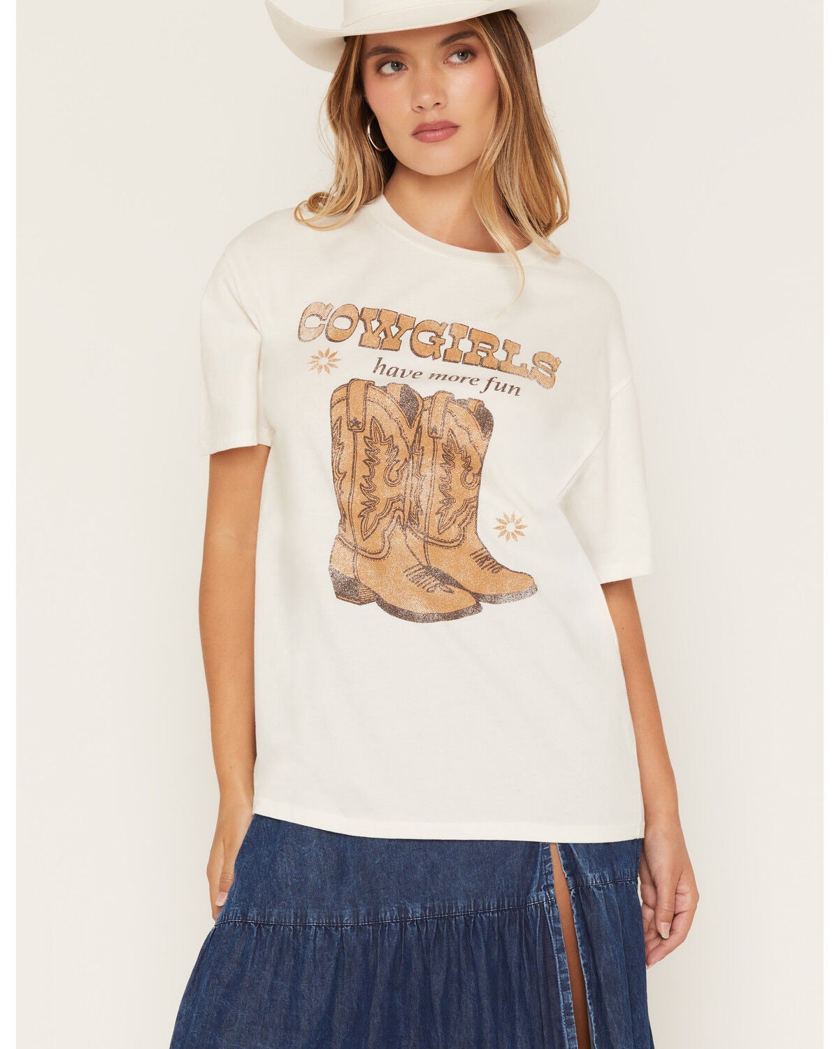 White Crow Women's Cowgirls Short Sleeve Graphic T-Shirt, Ivory, hi-res