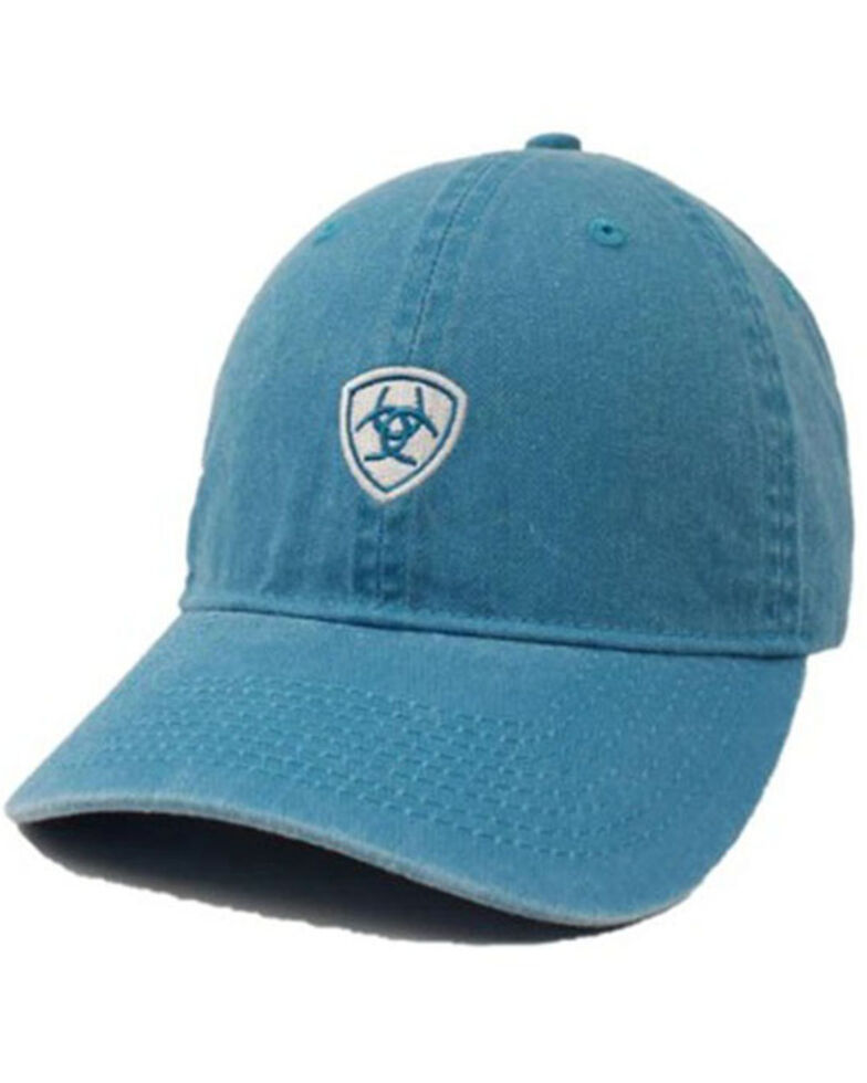 Ariat Women's Solid Turquoise Center Shield Logo Ball Cap , Turquoise, hi-res