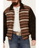 Cripple Creek Men's Brown Horizontal Pattern Snap Front Bomber Jacket , Brown, hi-res