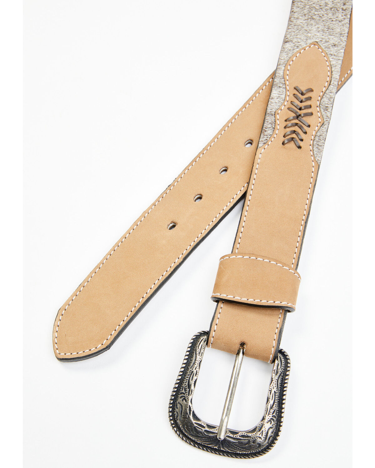 Image #2 - Cody James Men's 2-Tone Hair-On Billet Western Belt, Black/tan, hi-res