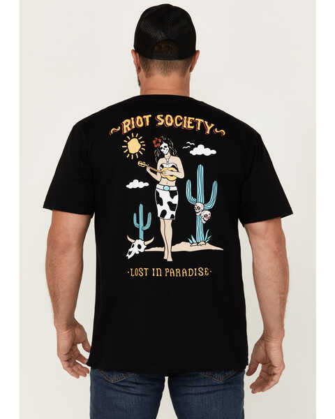 Riot Society Men's Lost in Paradise Short Sleeve Graphic T-Shirt, Black, hi-res