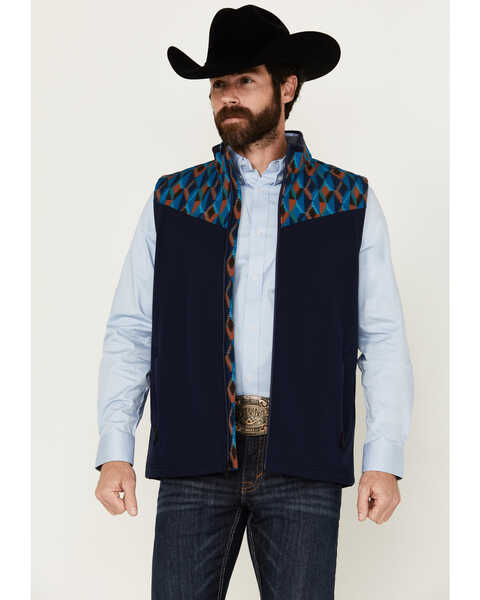 RANK 45® Men's Ranbull Softshell Vest , Medium Blue, hi-res