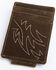 Cody James Men's Brown Embroidered Leather Money Clip Wallet , Brown, hi-res