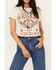 Image #3 - Shyanne Women's Chase Whiskey Not Cowboys Short Sleeve Graphic Tee , Cream, hi-res