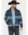 Image #1 - Cody James Men's Carson Southwestern Print Full Zip Wool Sweater, Navy, hi-res