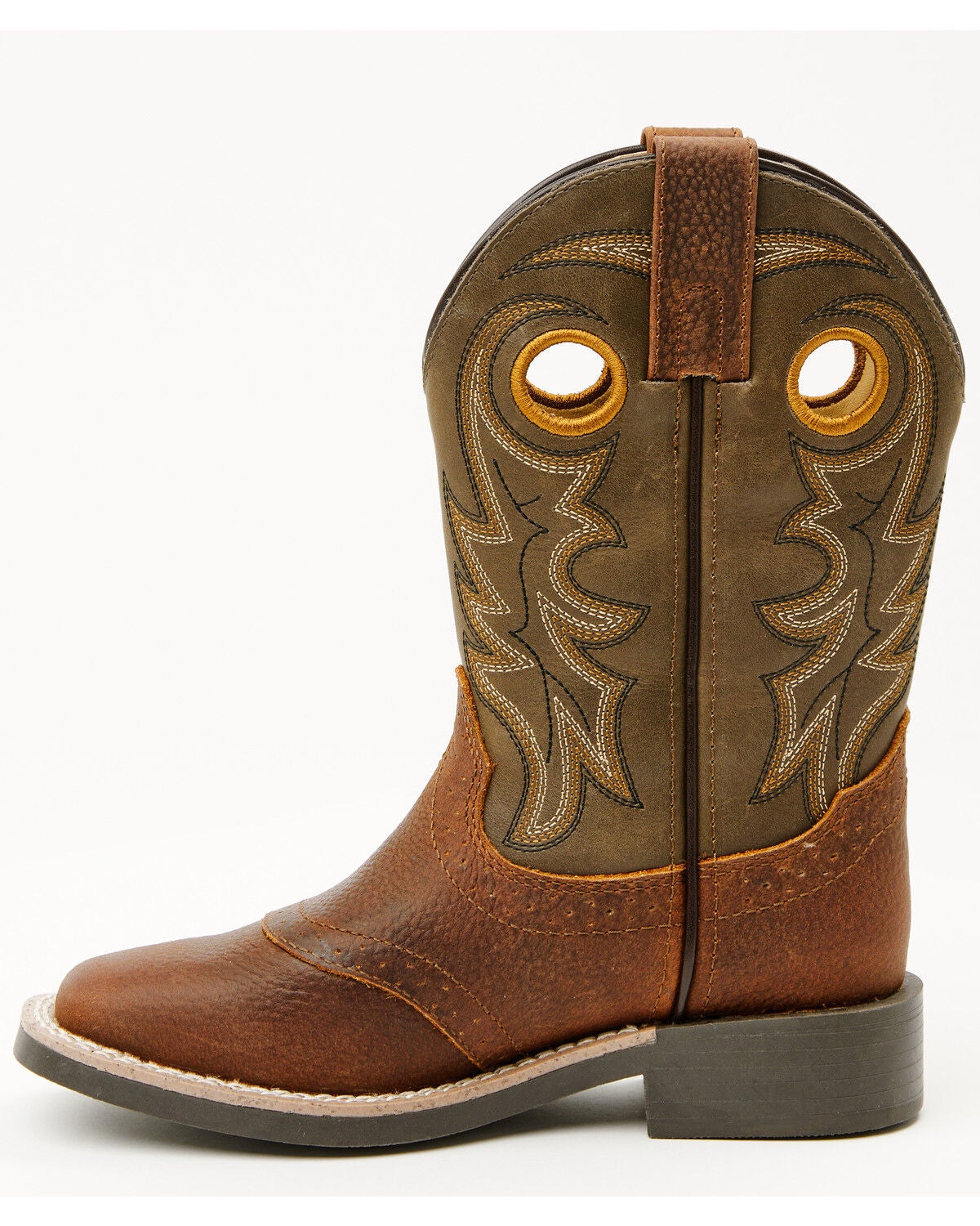Image #3 - Cody James Boys' Buck Western Boots - Broad Square Toe, Olive, hi-res