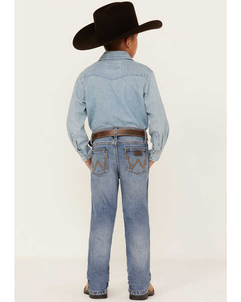 Image #3 - Wrangler Boys' Medium Wash Slim Straight Jeans, Medium Wash, hi-res