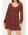 Image #3 - Idyllwind Women's Pippin Ditsy Floral Print Long Sleeve Mini Dress, Cherry, hi-res