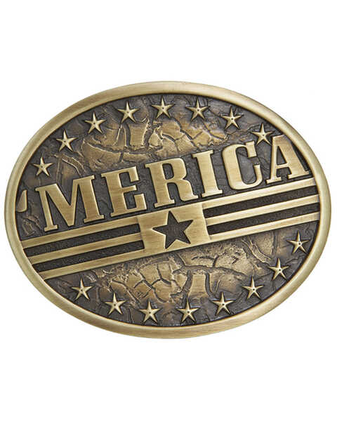 Image #1 - Cody James Men's 'Merica Flag Buckle, Bronze, hi-res
