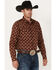 Image #2 - Gibson Trading Co. Men's Medallion Print Long Sleeve Snap Western Shirt , Brown, hi-res