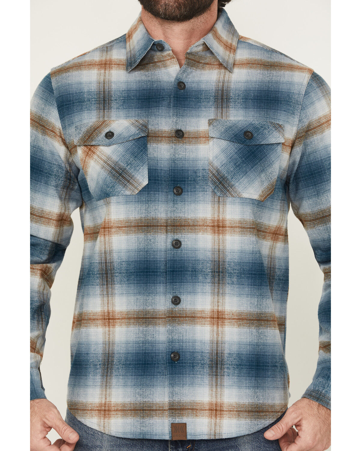 Image #3 - Dakota Grizzly Men's Briggs Plaid Print Long Sleeve Button-Down Flannel Shirt, Blue, hi-res
