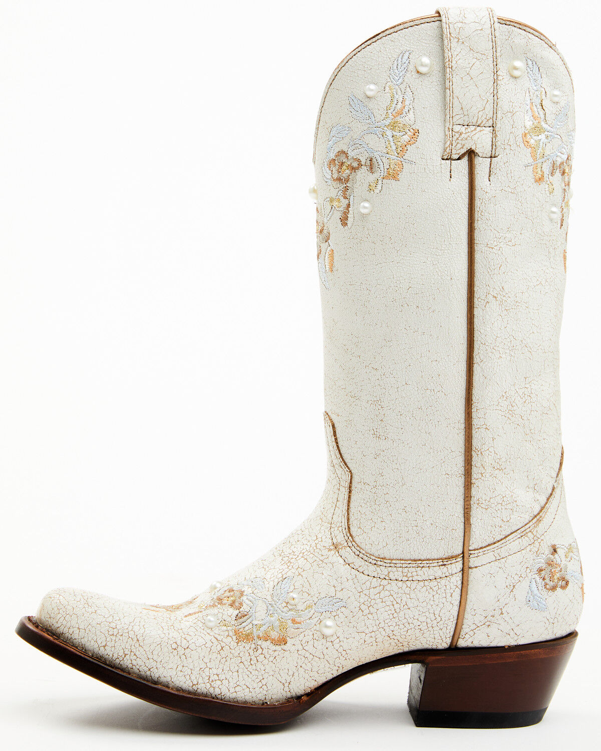 Image #3 - Shyanne Women's Byrdie Crack Embroidered Western Boots - Round Toe, Ivory, hi-res
