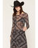 Image #1 - Idyllwind Women's Bandana Print Long Sleeve Mesh Top, Black, hi-res