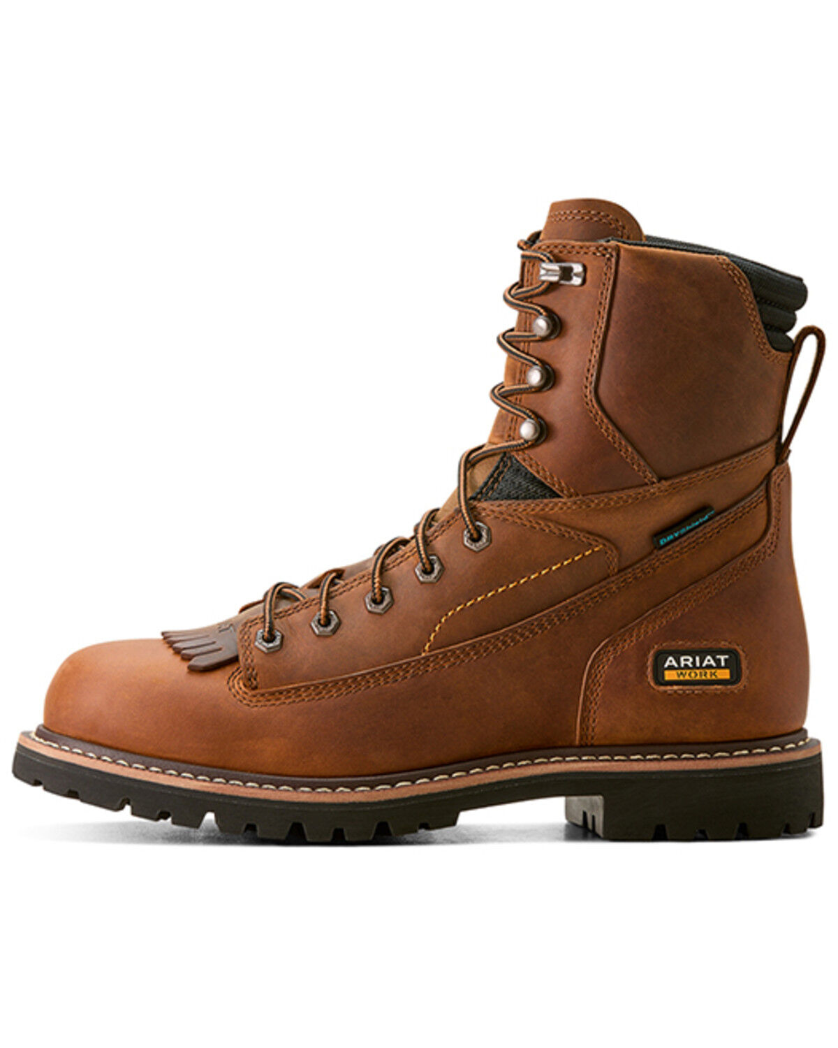 Image #2 - Ariat Men's 8" Longview Shock Shield Waterproof Boots - Soft Toe, Brown, hi-res