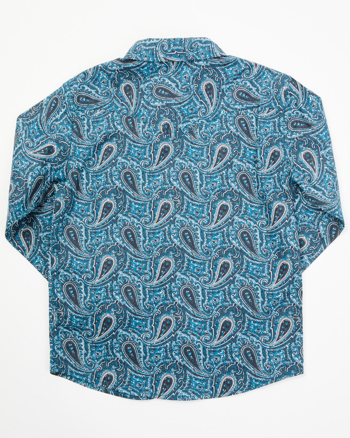Image #3 - Cody James Toddler Boys' Lasso Paisley Print Long Sleeve Snap Western Shirt, Blue, hi-res