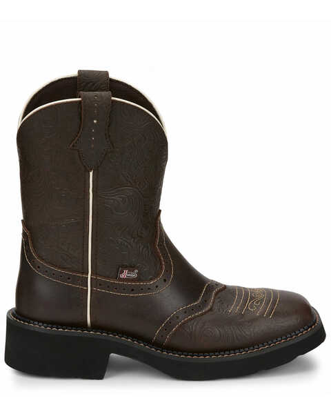 Image #2 - Justin Women's Mandra Brown Western Boots - Square Toe, Dark Brown, hi-res