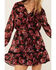 Image #2 - Lovestitch Women's Magenta Floral Floral Lace Trim Mini Dress, Magenta, hi-res