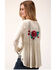 Image #2 - Roper Women's White Floral Embroidered Knit Cardigan, Ivory, hi-res