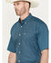 Image #2 - Ariat Men's Wrinkle Free Eli Print Button Down Short Sleeve Western Shirt, Teal, hi-res