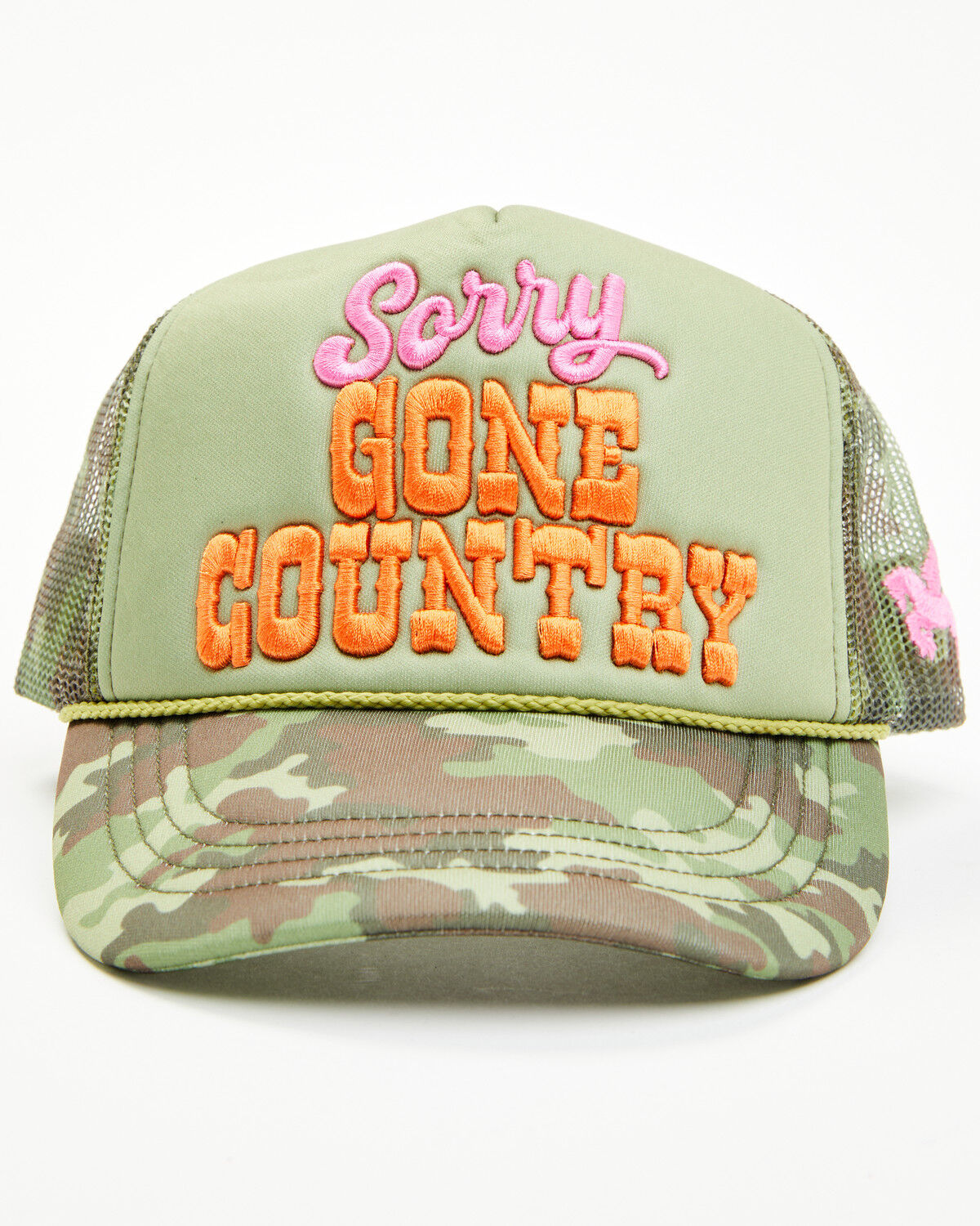 Image #1 - Idyllwind Women's Sorry Gone Country Camo Print Ball Cap, Camouflage, hi-res
