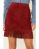 Idyllwind Women's Chili Red Hot Ultrasuede Fringe Mini Skirt, Chilli, hi-res