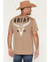 Image #4 - Ariat Men's Best Longhorn Short Sleeve Graphic T-Shirt, Taupe, hi-res