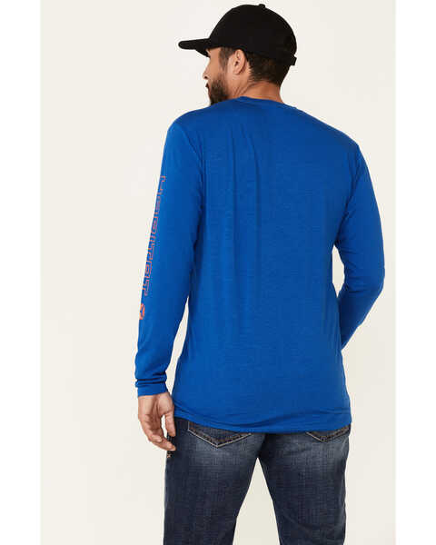 Image #4 - HOOey Men's Habitat Bamboo Logo Long Sleeve T-Shirt , Blue, hi-res