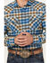 Image #3 - Pendleton Men's Wyatt Plaid Print Long Sleeve Pearl Snap Western Shirt, Blue, hi-res