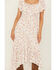 Image #3 - Wild Moss Women's Floral Print Short Sleeve High-Low Dress, Ivory, hi-res