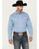 Image #1 - Wrangler 20X Men's Geo Print Long Sleeve Snap Stretch Western Shirt, Blue, hi-res